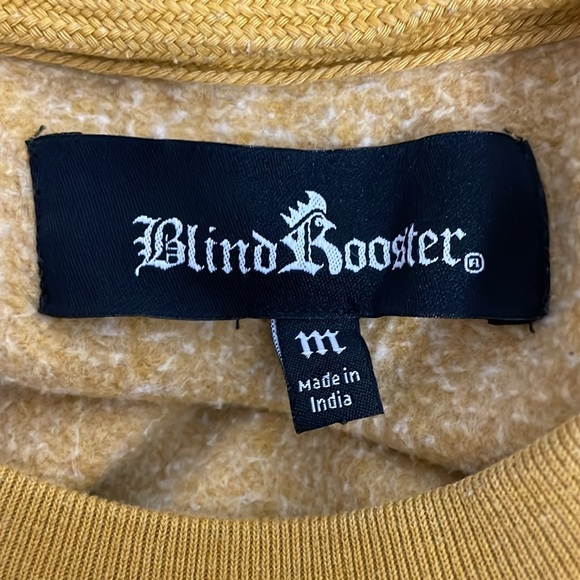 Blind Rooster unisex crewneck sweatshirt Size Medium Mustard yellow Astrology - Picture 6 of 6